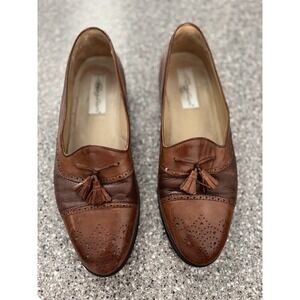 Mezlan Cap Toe Leather Loafers Men's‎ 12 Brown Tassel Brogue Dress Shoe Spain
